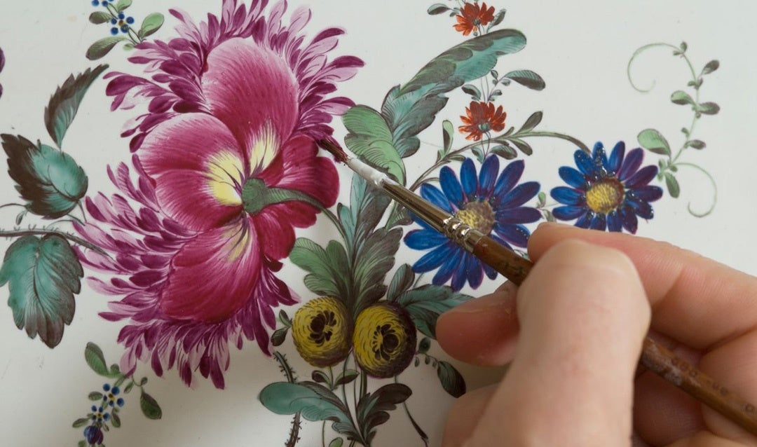 As part of this room’s restoration process, Biltmore’s objects conservator carefully repaired the chimney’s original floral design.