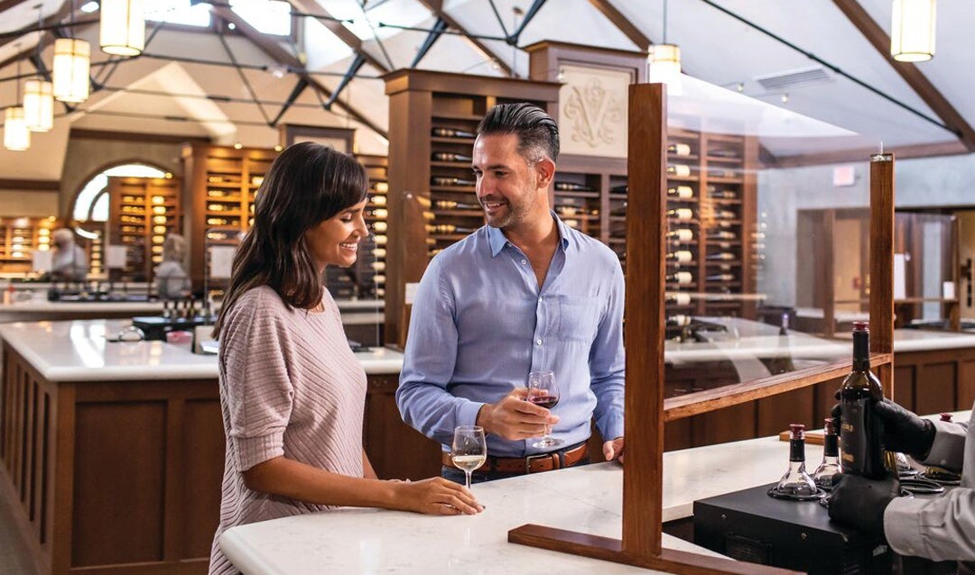 Couple tasting Biltmore wine