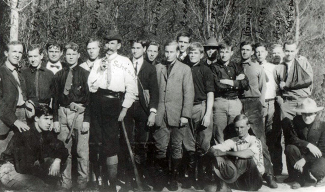 Dr. Carl A. Schenck with Biltmore Forest School students, 1900*