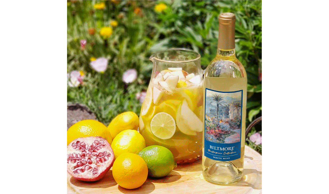 Fruit-filled pitcher of refreshing white sangria
