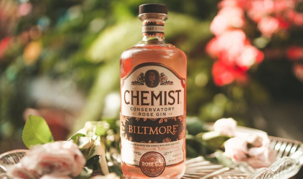 A bottle of Biltmore Conservatory Rose Gin.