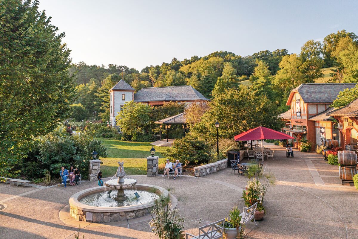 Biltmore's European-inspired Antler Hill Village is home to the Winery, Farmyard, Pisgah Playground, and exclusive estate shops and restaurants!