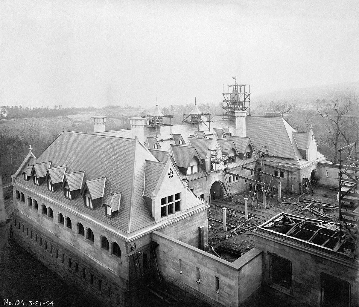 Photograph of the Stable Complex construction from George Vanderbilt’s collection, ca. 1894