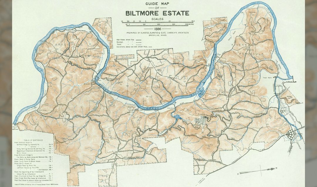 Archival Guide Map of Biltmore Estate, ca. 1896