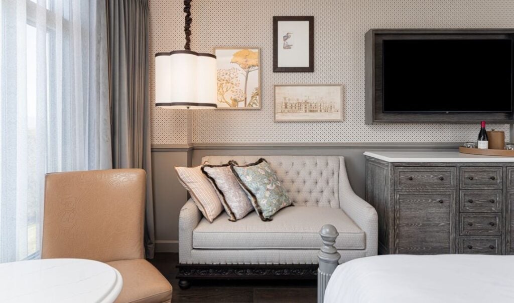 Seating area in a Double Deluxe Room at The Inn on Biltmore Estate.