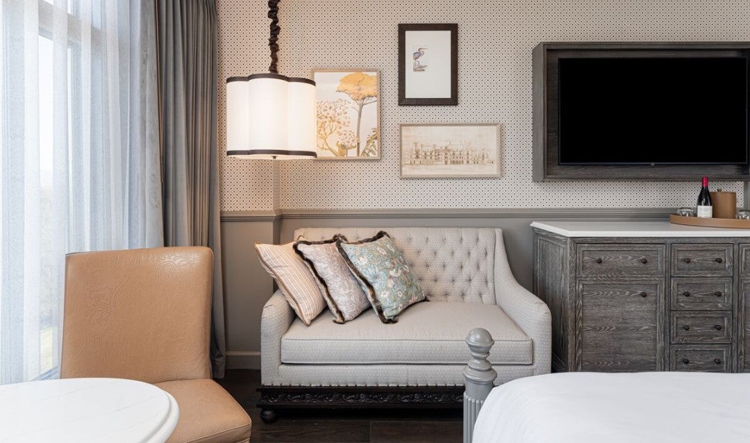 Seating area in a Double Deluxe Room at The Inn on Biltmore Estate.