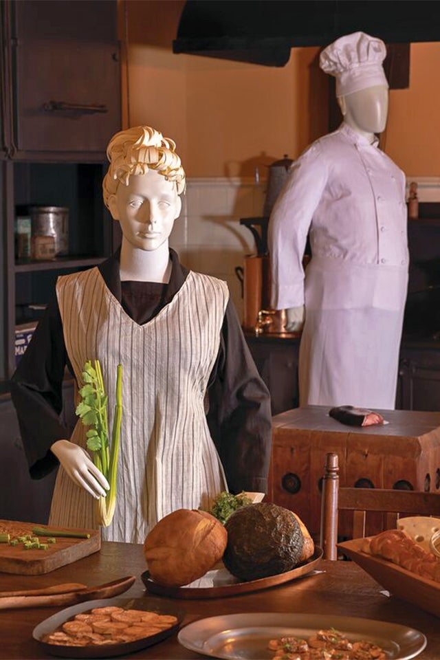Recreated Kitchen Staff & Chef clothing from exhibit A Vanderbilt House Party (2019). 