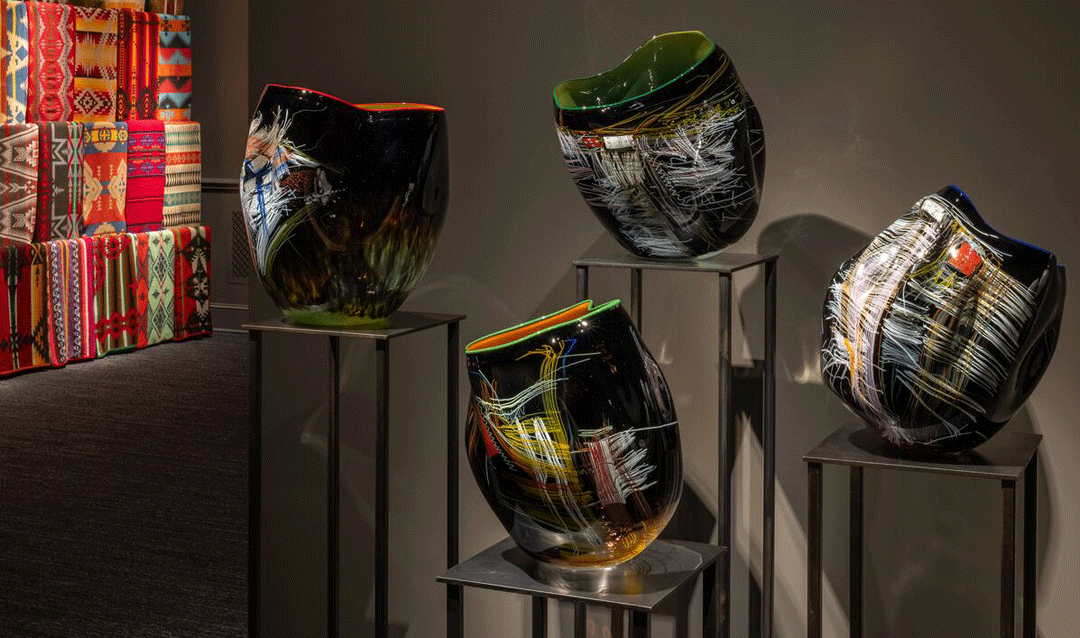 Glass baskets by Dale Chihuly.
