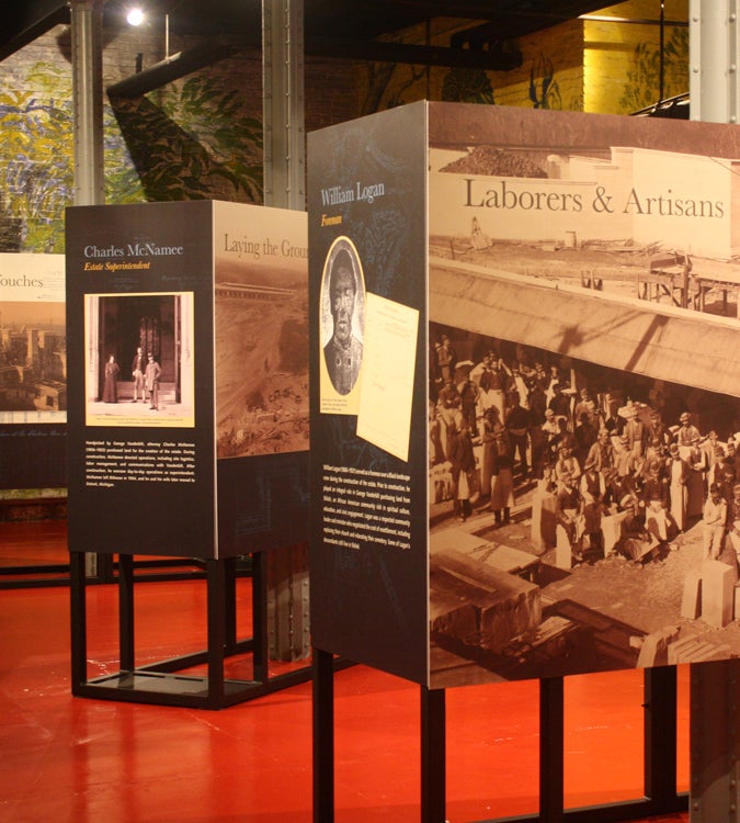 Panels from the in-person exhibit in the basement of Biltmore House.