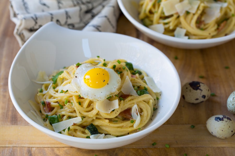 Savor spring with this delightful Squash Carbonara recipe from Biltmore