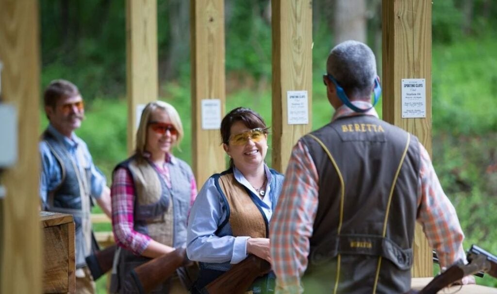 Outdoor adventures at Biltmore: Guests taking a Sporting Clays lesson