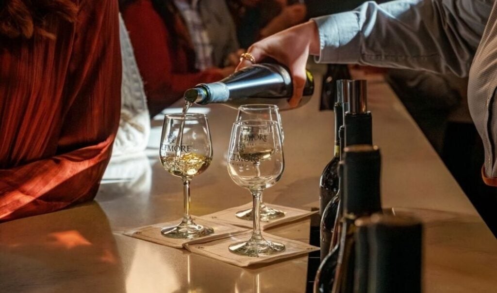 Complimentary wine tasting at Biltmore Estate Winery