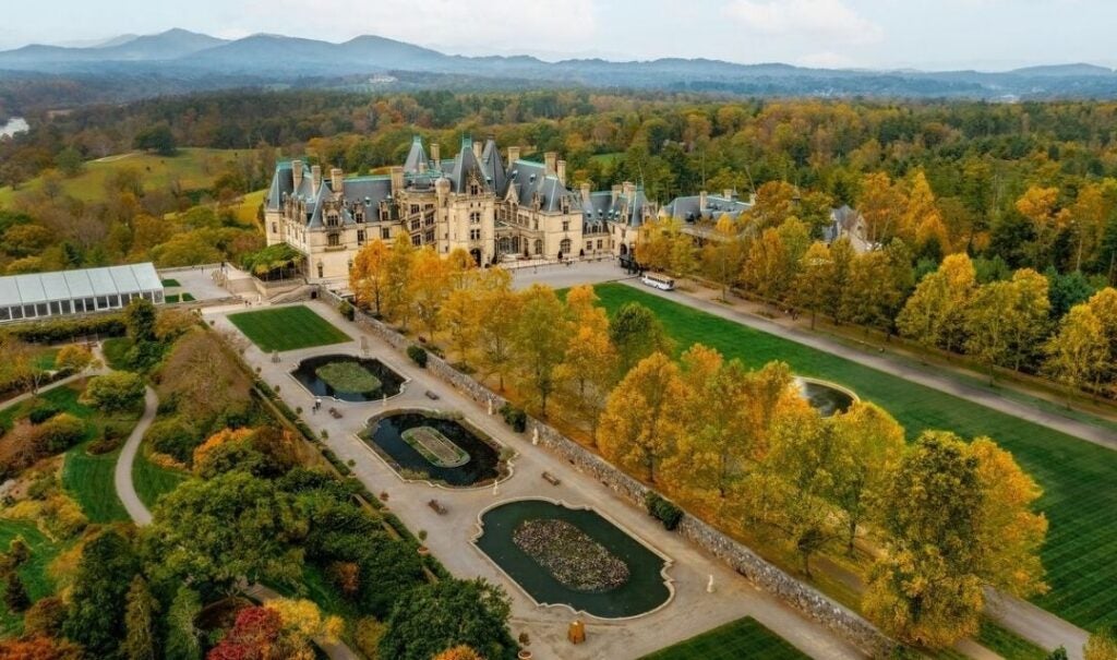 View of Biltmore House and the Italian Garden