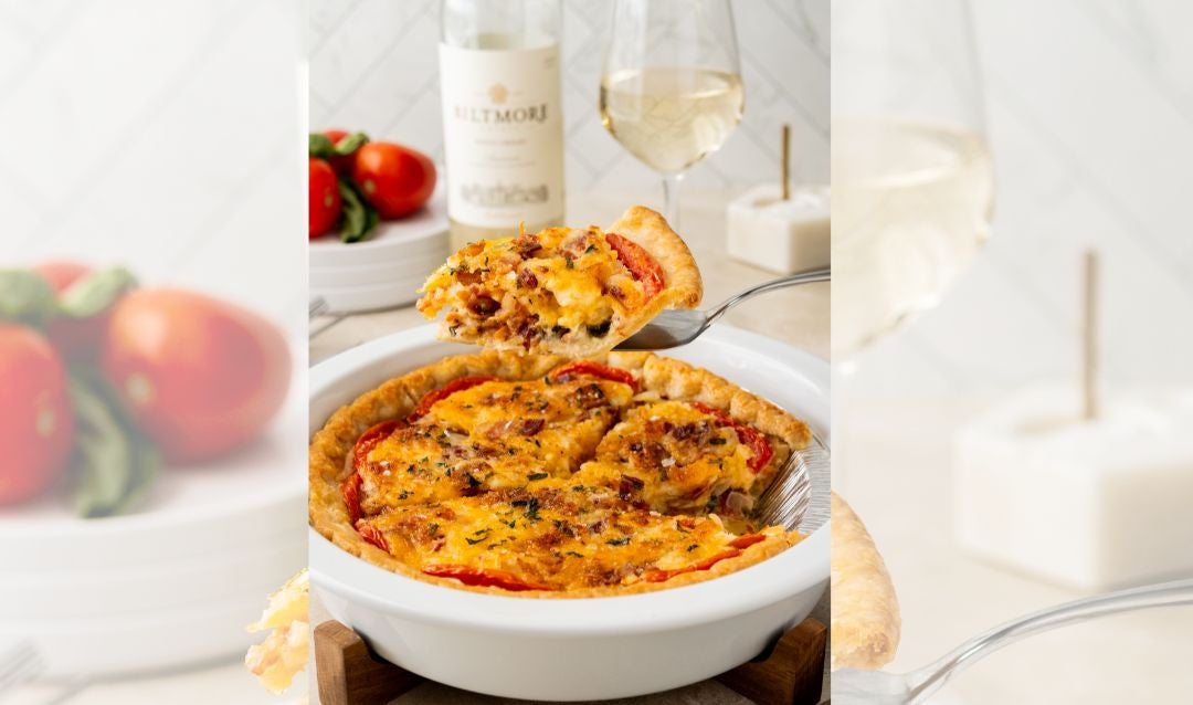 Tomato Vidalia Gratin with Biltmore white wine.