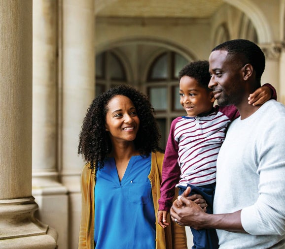 Family enjoy views from Biltmore House veranda