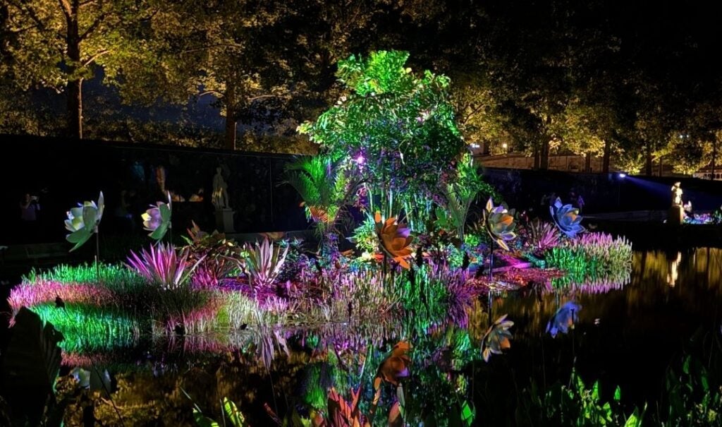 Italian Garden illusion during Luminere at Biltmore.
