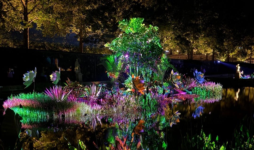 Italian Garden illusion during Luminere at Biltmore.