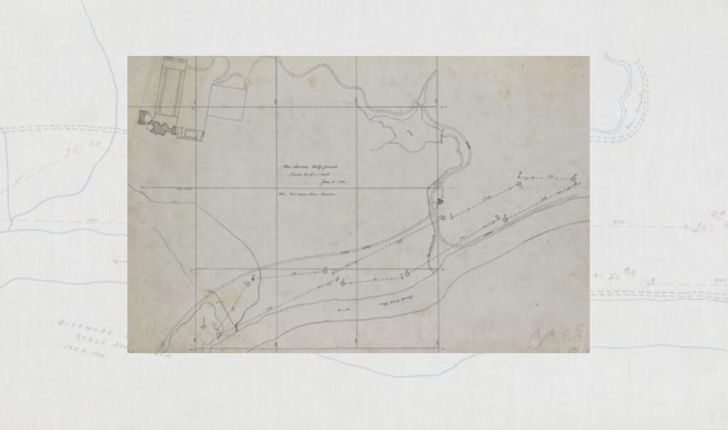 Map of proposed golf course on Biltmore Estate, January 1896.