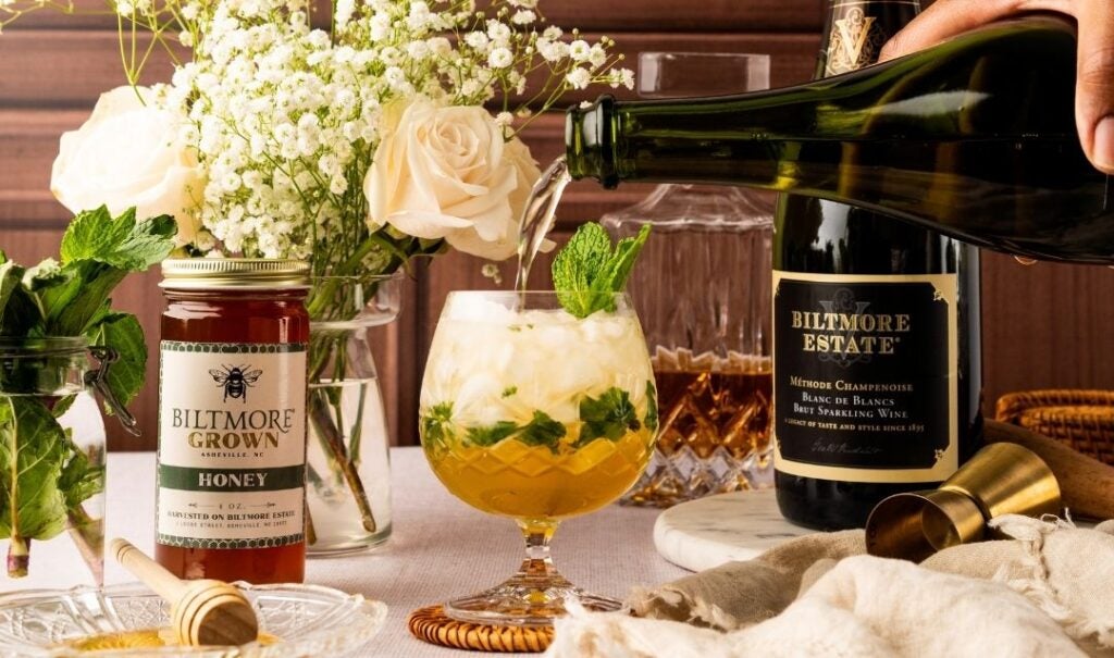Classic cocktail update: A julep gets a sparkling twist with Biltmore wine.