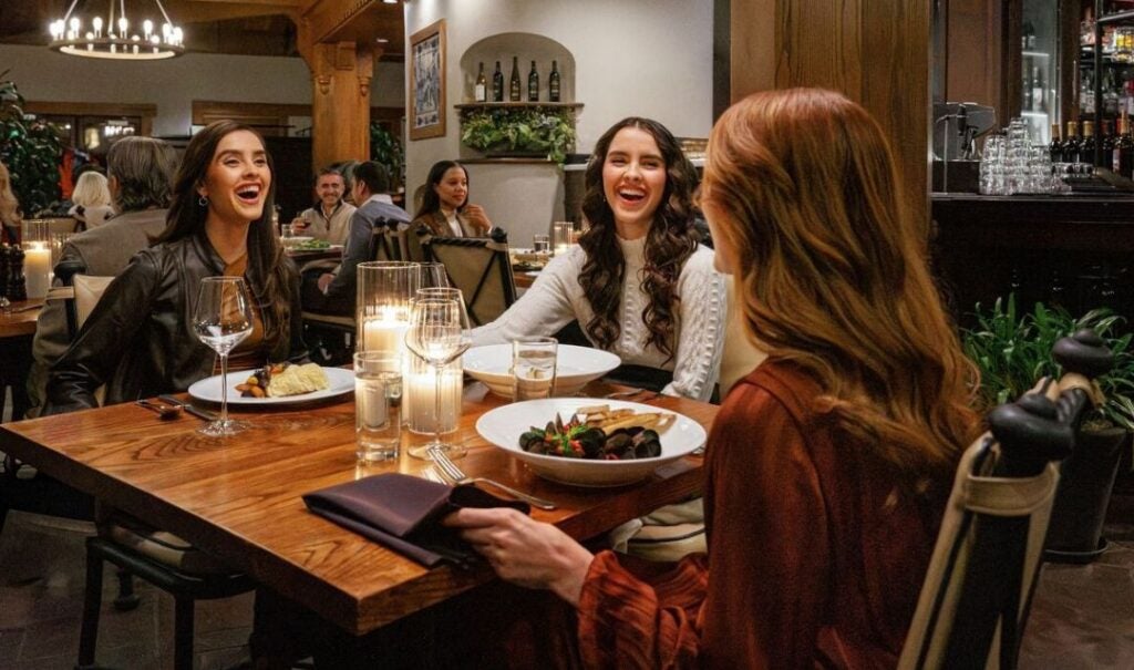 Three young women dining at Bistro at Biltmore